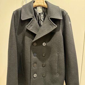 Black men's wool peacoat